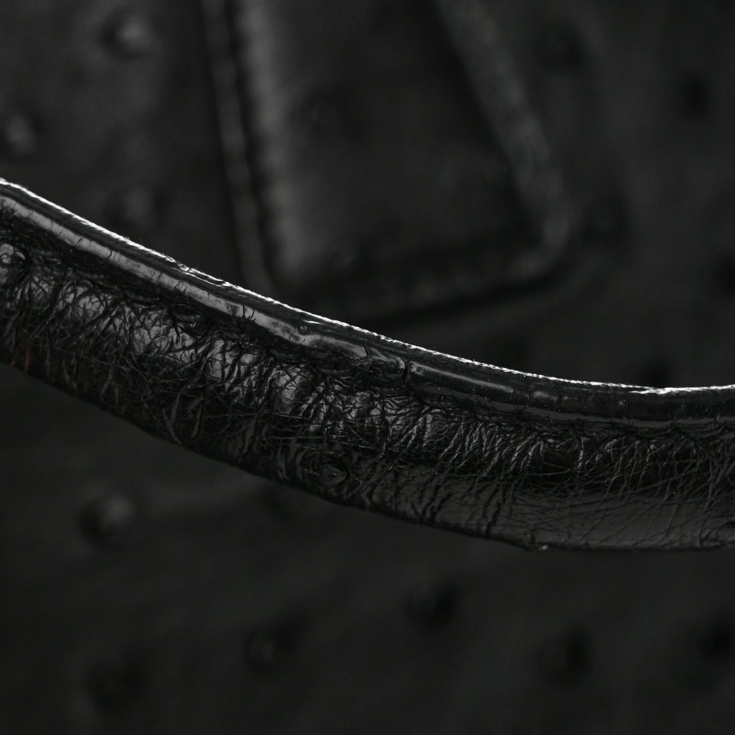 Ostrich Double Zip Tote Black