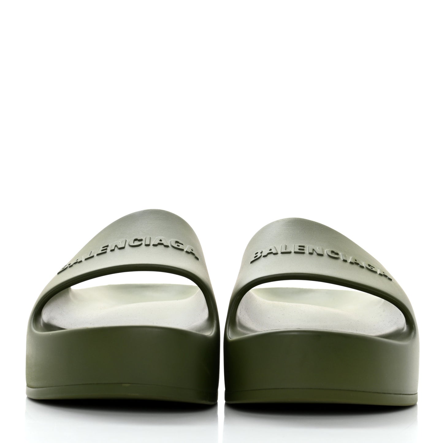 Rubber Womens Chunky Slide Sandals 37 Kaki