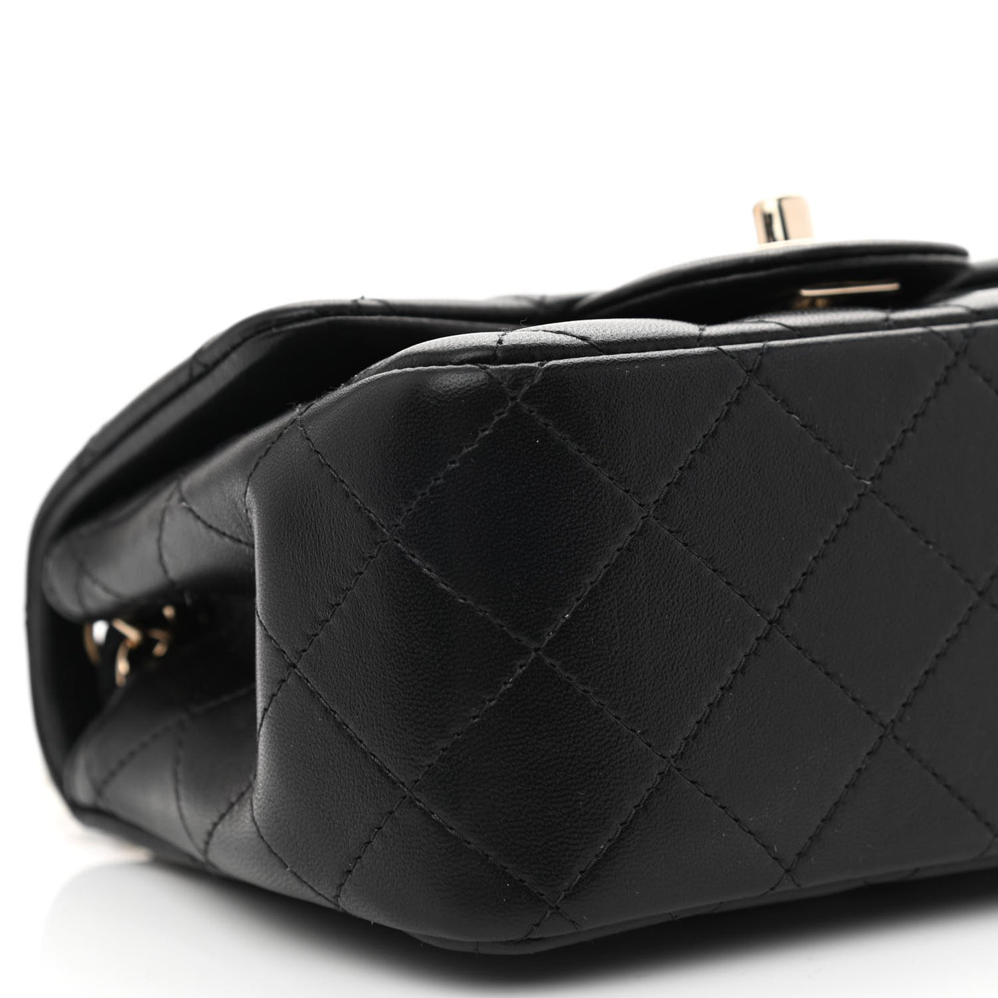 Lambskin Quilted Mini Square Flap Black