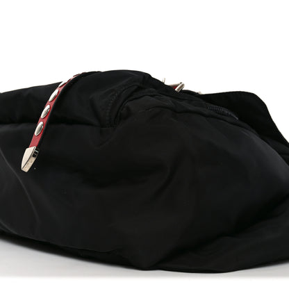 Prada Nylon New Vela Studded Marsupio Belt Bag Black Fuoco 9 of 9