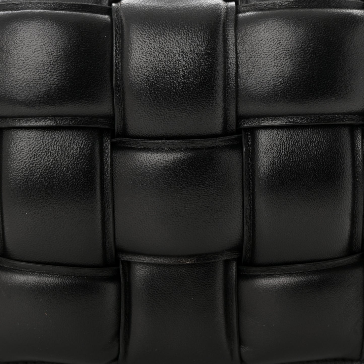 Lambskin Maxi Intreccio Padded Chain Cassette Crossbody Bag Black