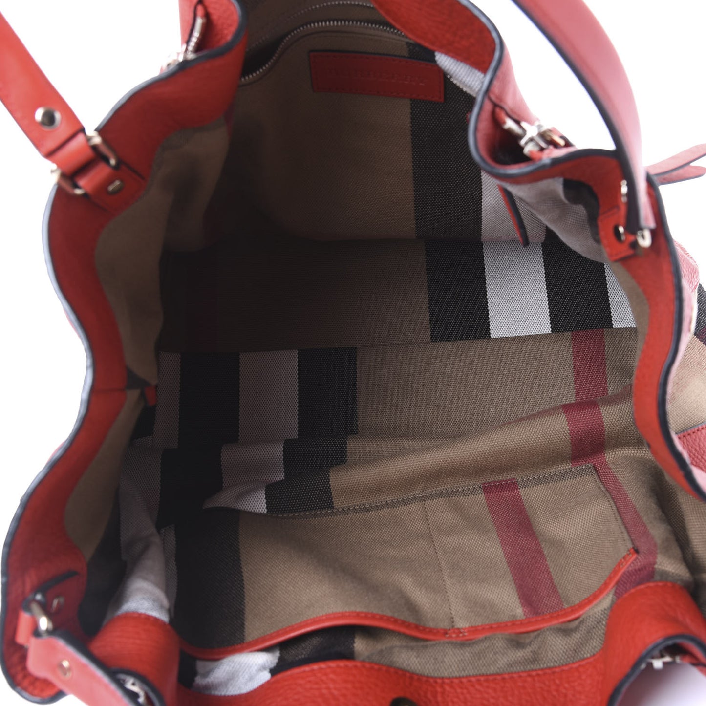 Grainy Calfskin House Check Medium Maidstone Red