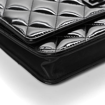Chanel Patent Calfskin Quilted Reissue Wallet On Chain WOC Black 9 of 11