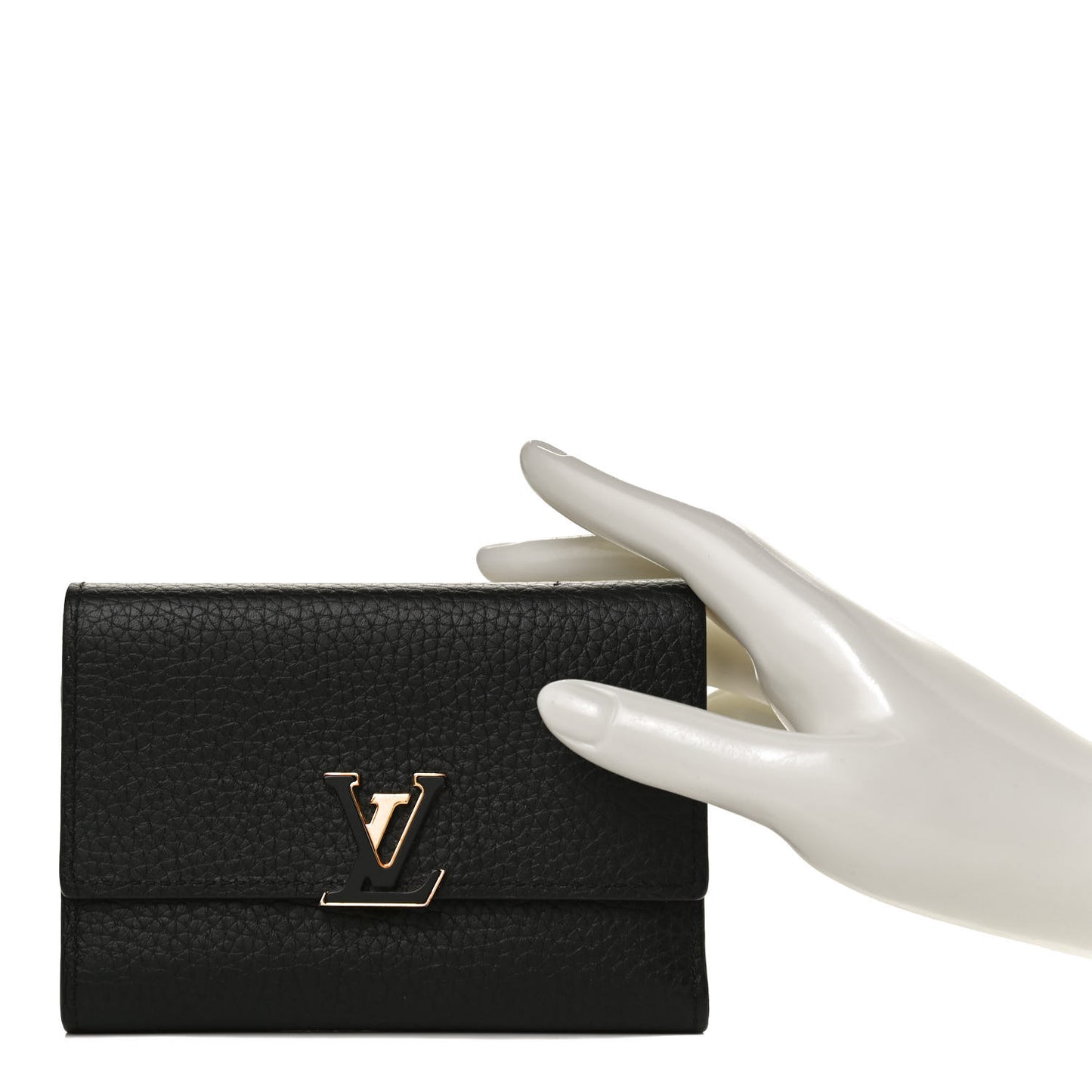 Taurillon Capucines Compact Wallet Black