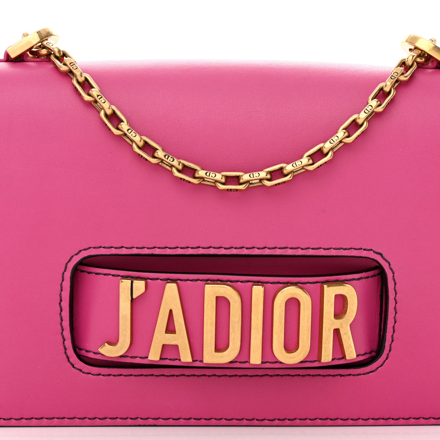 Calfskin J'Adior Chain Flap Bag Fuchsia