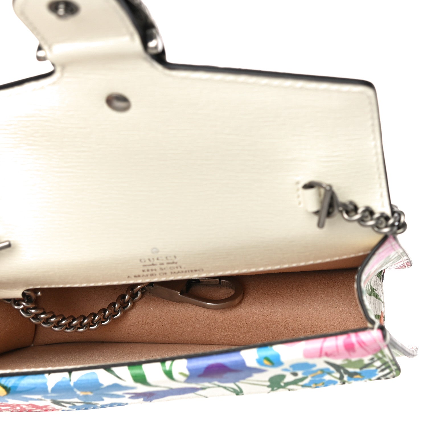Gucci X KEN SCOTT New Shangai Calfskin Jardin D'Avril Floral Print Super Mini Dionysus Shoulder Bag Ivory Pink 5 of 9