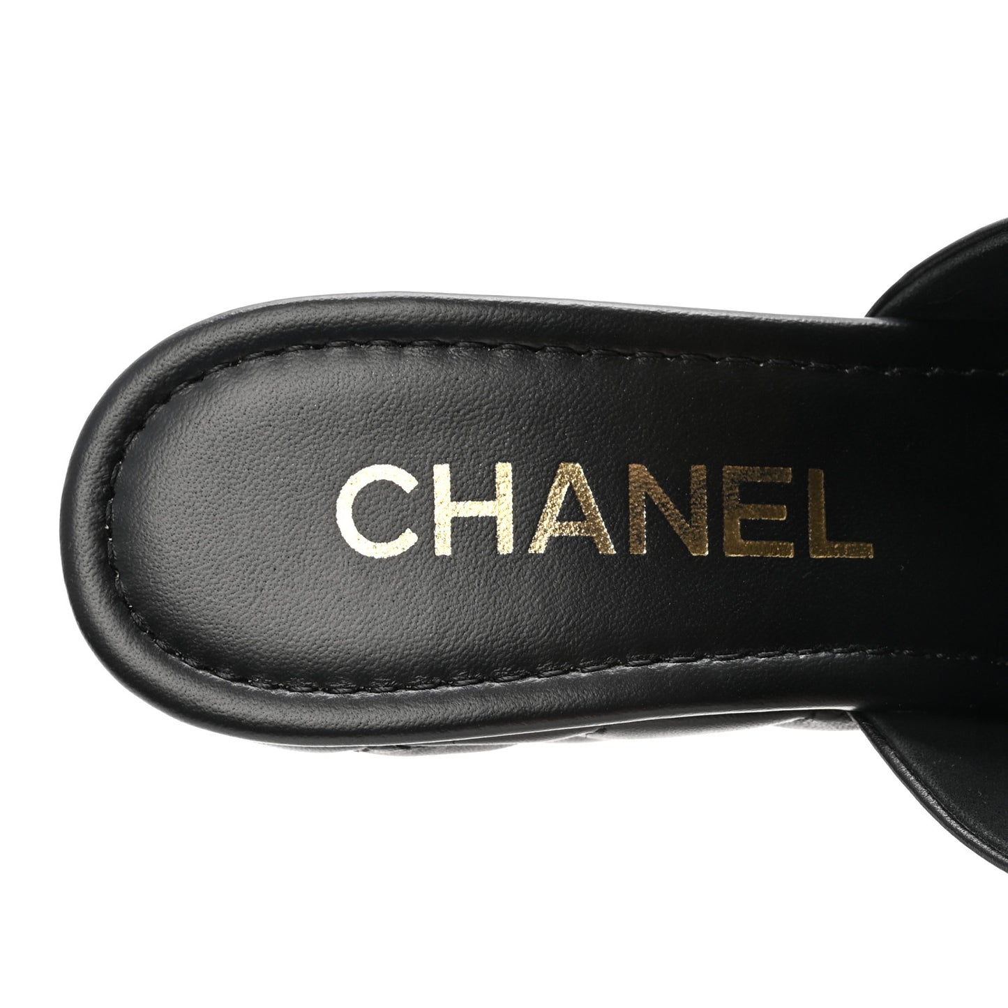 Lambskin Quilted CC Platform Mules 37.5 Black