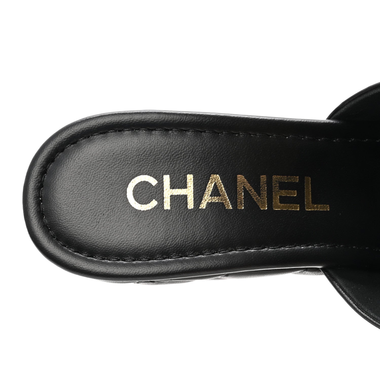 Chanel Lambskin Quilted CC Platform Mules 37.5 Black 8 of 10