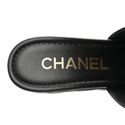 Chanel Lambskin Quilted CC Platform Mules 37.5 Black 8 of 10
