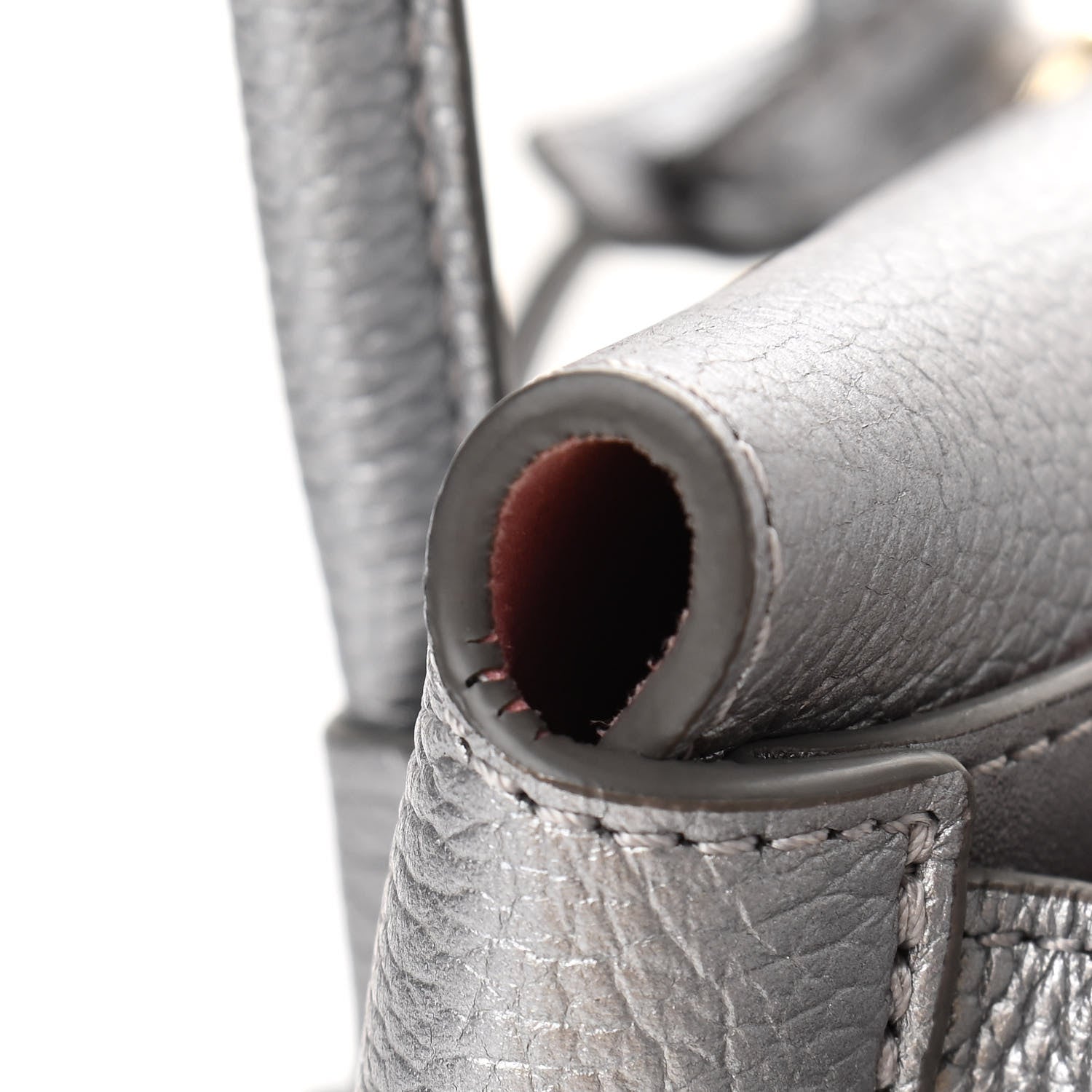MCM Metallic Grained Calfskin Mini Milla Tote Spike Silver 12 of 12