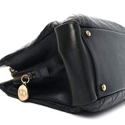 Chanel Calfskin Quilted Small CC Crown Tote Black 9 of 11