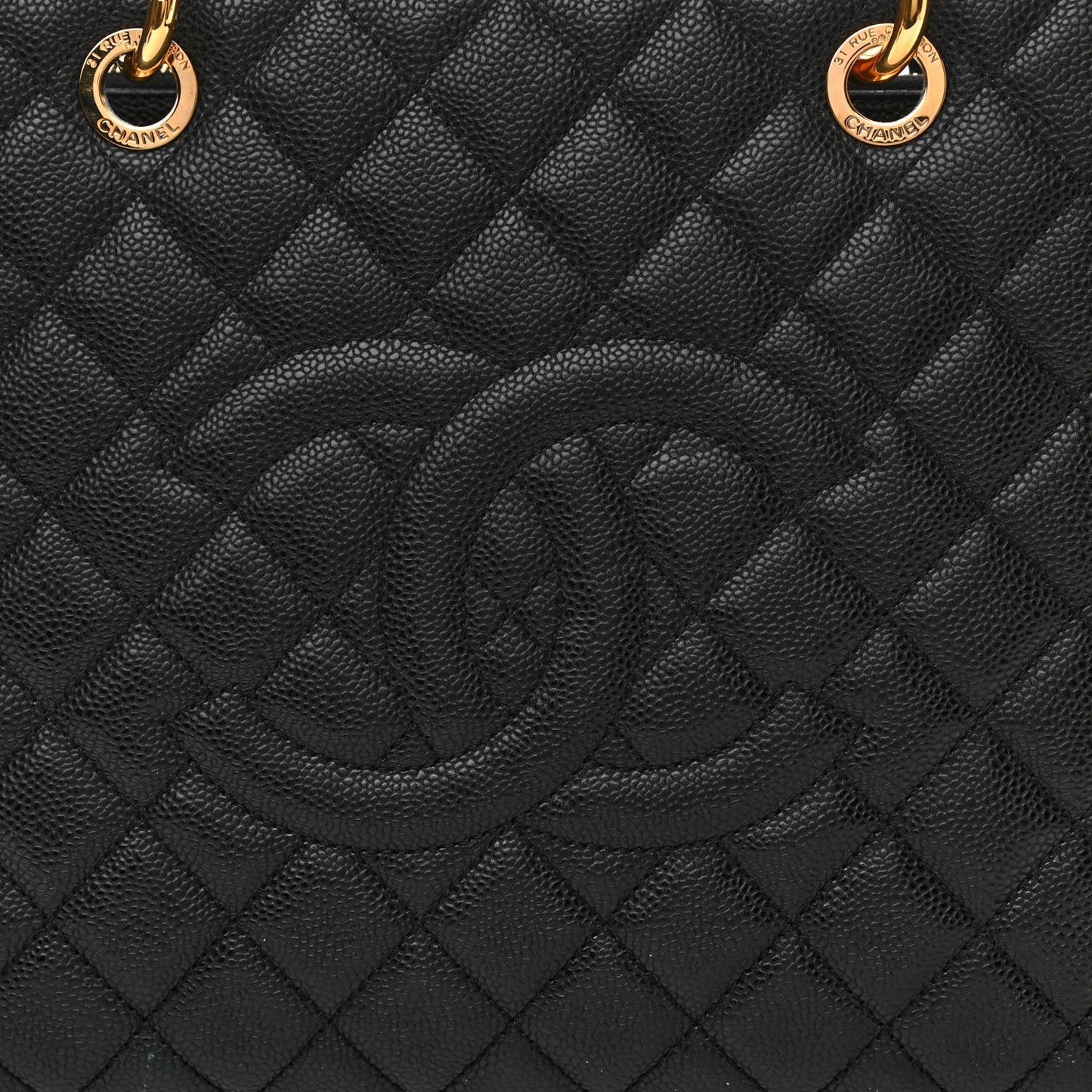 Caviar Quilted Grand Shopping Tote GST Black