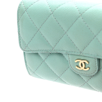 Chanel Caviar Quilted Medium Flap Wallet Light Blue 12 of 13
