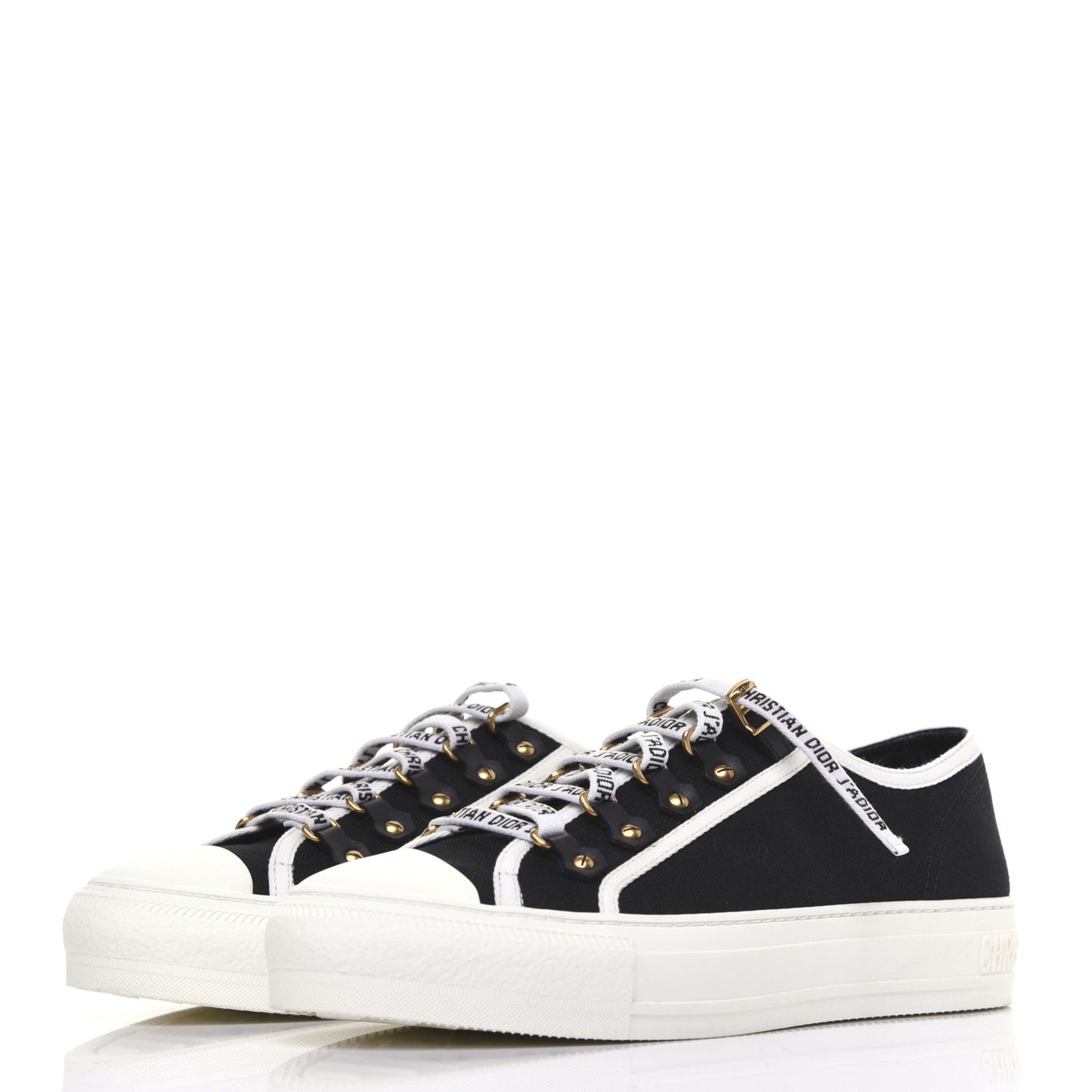 Canvas Walk'N'Dior Low Top Sneakers 38 Black