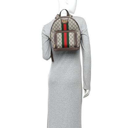 Gucci GG Supreme Monogram Calfskin Web Small Ophidia Day Backpack Beige Ebony New Acero 2 of 11