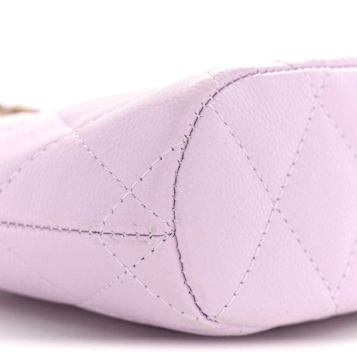 Chanel Caviar Quilted Mini Classic Clutch With Chain Light Purple 9 of 12