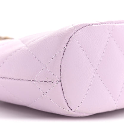 Chanel Caviar Quilted Mini Classic Clutch With Chain Light Purple 9 of 12