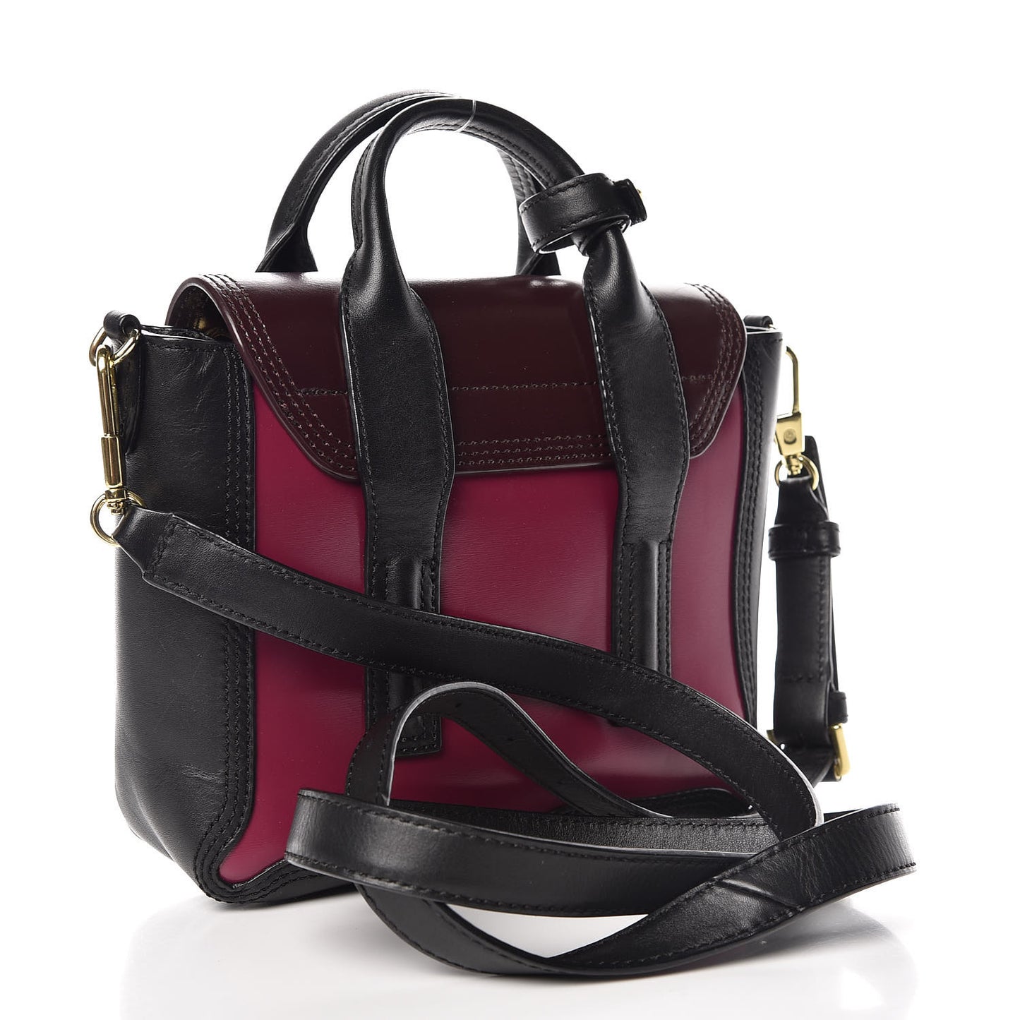 3.1 Smooth Calfskin Tri-Color Mini Pashli Satchel Oxblood