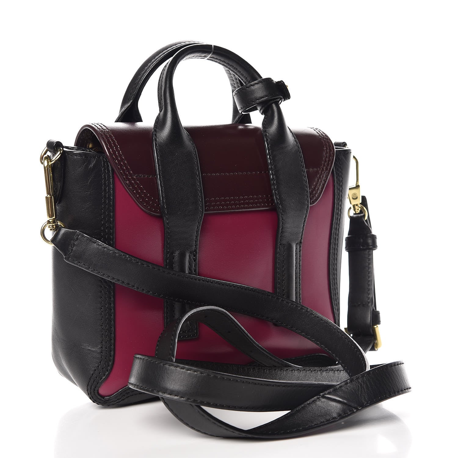 3.1 Phillip Lim 3.1 Smooth Calfskin Tri-Color Mini Pashli Satchel Oxblood 4 of 10