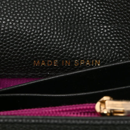 Chanel Caviar Quilted Textured CC Flap Wallet Black 7 of 9