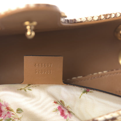 Gucci Raffia Elaphe Matelasse Small GG Marmont Shoulder Bag Natural Cream Brown 7 of 11