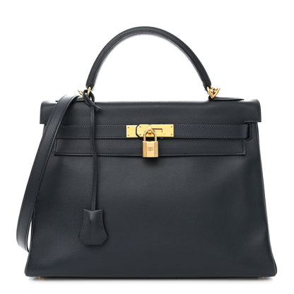 Hermes Courchevel Kelly Retourne 32 Bleu Indigo 1 of 9