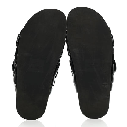 Valentino Garavani Kidskin Atelier 03 Rose Edition Double Buckle Slide Sandals 40 Black 5 of 9