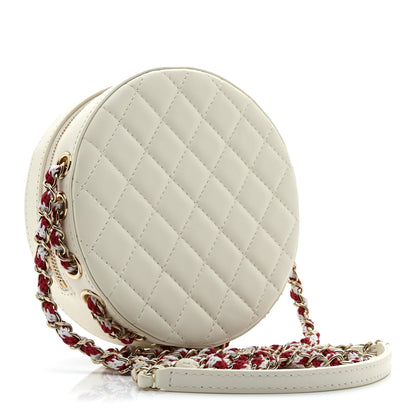 Chanel Lambskin Coco Lifesaver Round Bag Red White 3 of 11