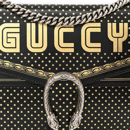 Gucci X SEGA Calfskin GUCCY Stars Medium Dionysus Shoulder Bag Black Gold 9 of 21