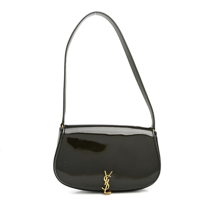 Saint Laurent Patent Calfskin Mini Voltaire Shoulder Bag Dark Vineyard Green 1 of 9