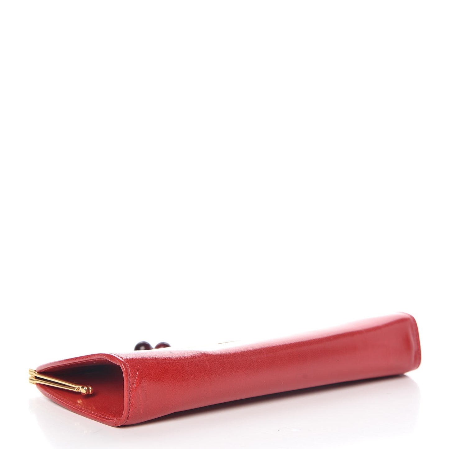 Goatskin Chic Kisslock Mini Clutch Rosso