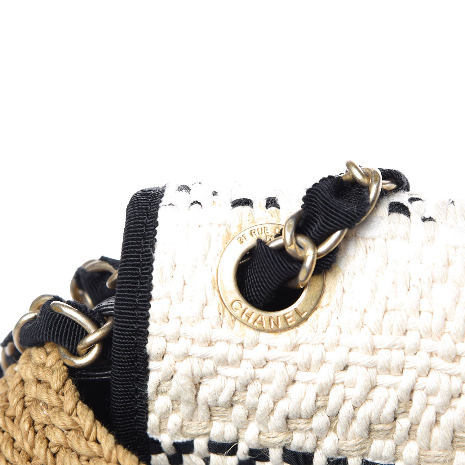 Chanel Woven Raffia Lambskin Coco Country Tote 9 of 15
