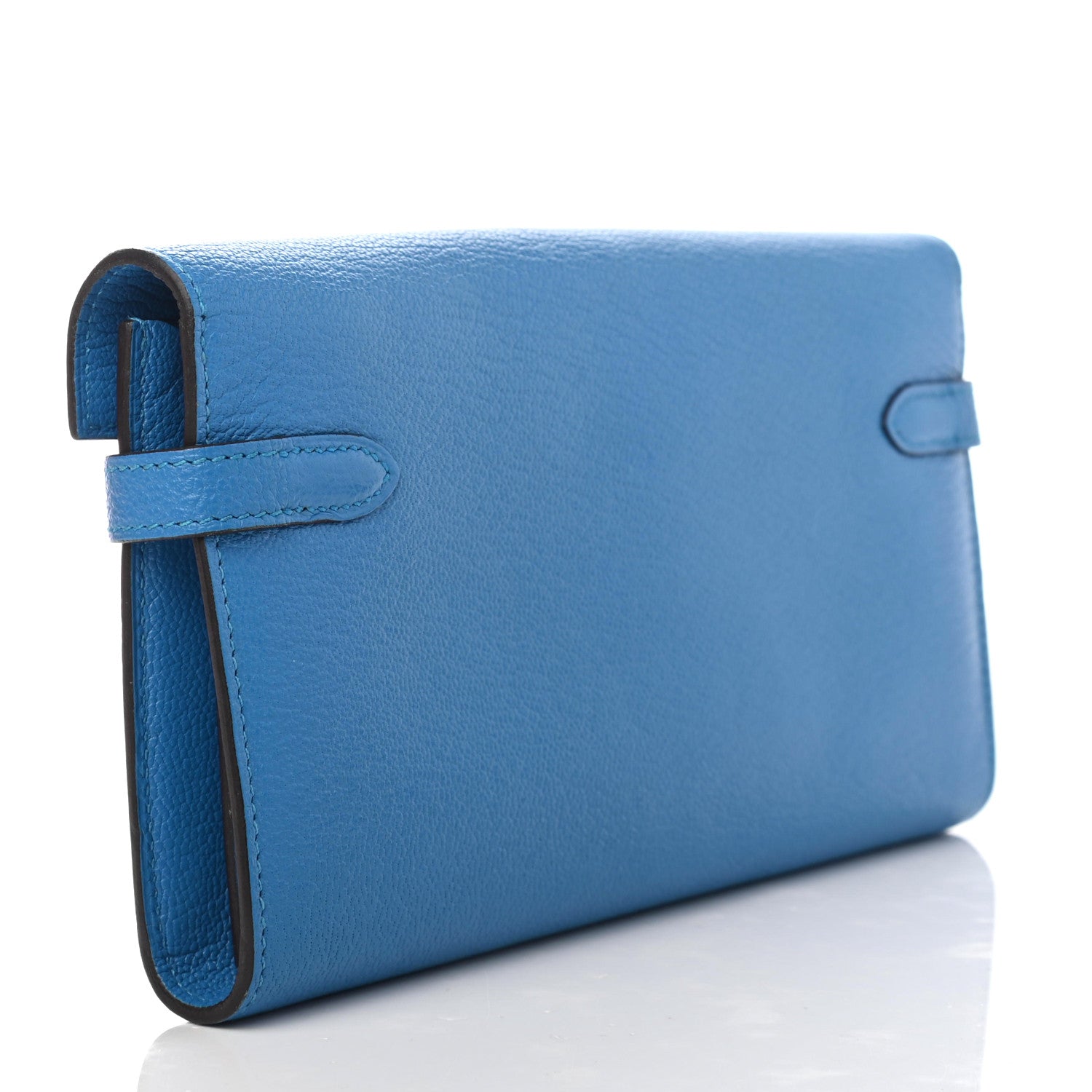 Hermes Chevre Mysore Kelly Longue Wallet Bleu Zanzibar 2 of 4