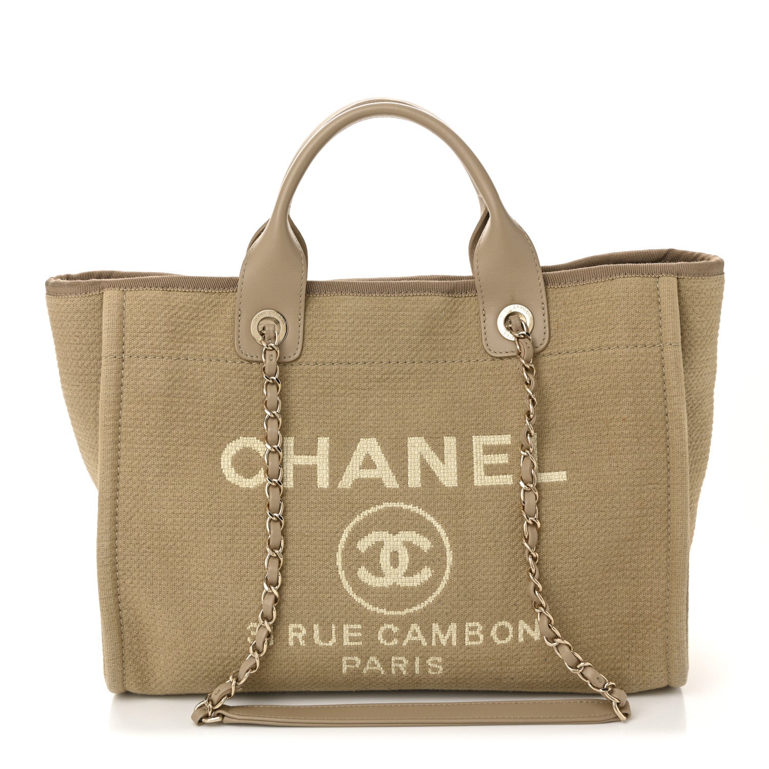 Chanel Canvas Small Deauville Tote Beige 1 of 13