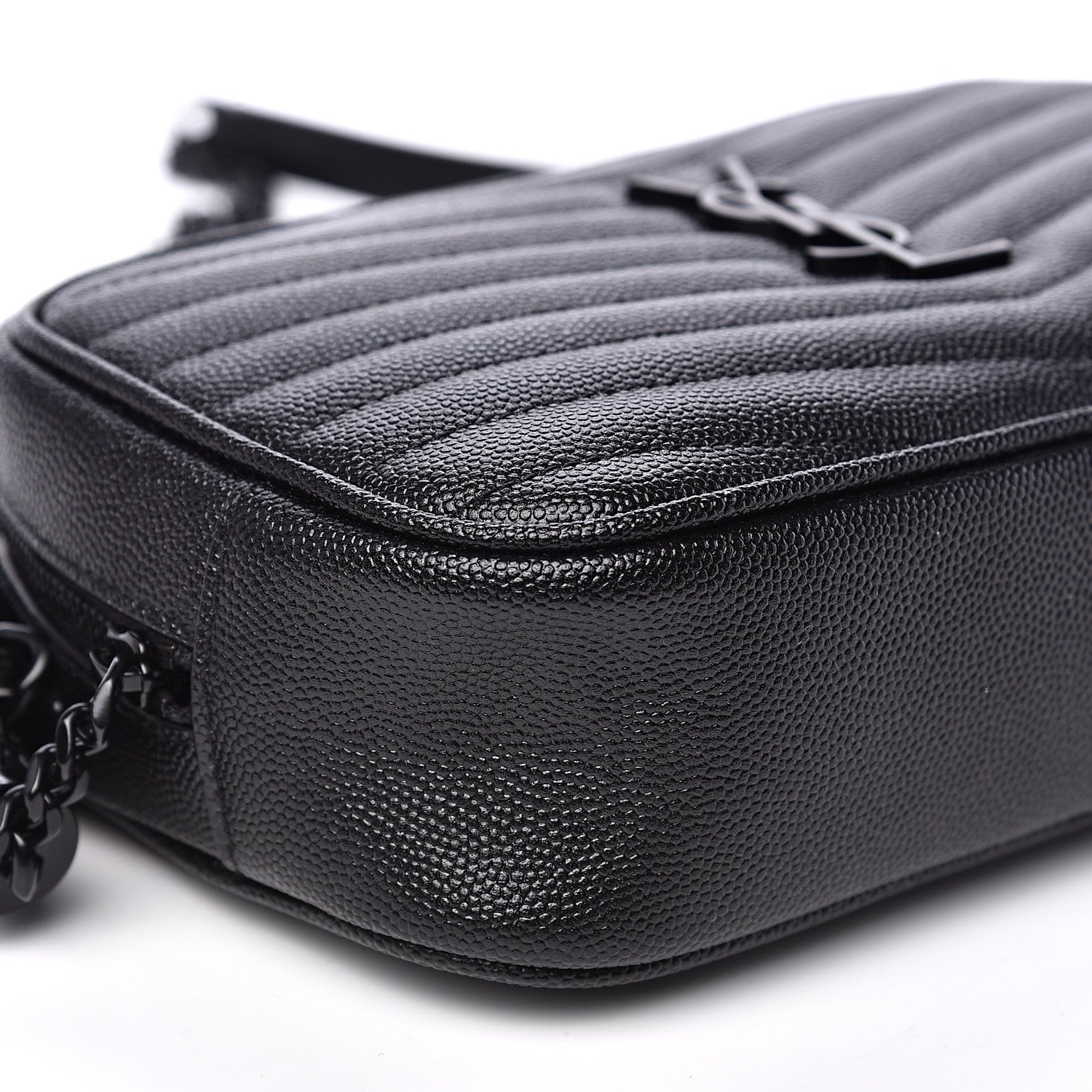 Saint Laurent Grain De Poudre Matelasse Monogram Mini Lou Camera Bag Black 6 of 8