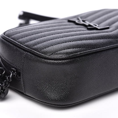 Saint Laurent Grain De Poudre Matelasse Monogram Mini Lou Camera Bag Black 6 of 8