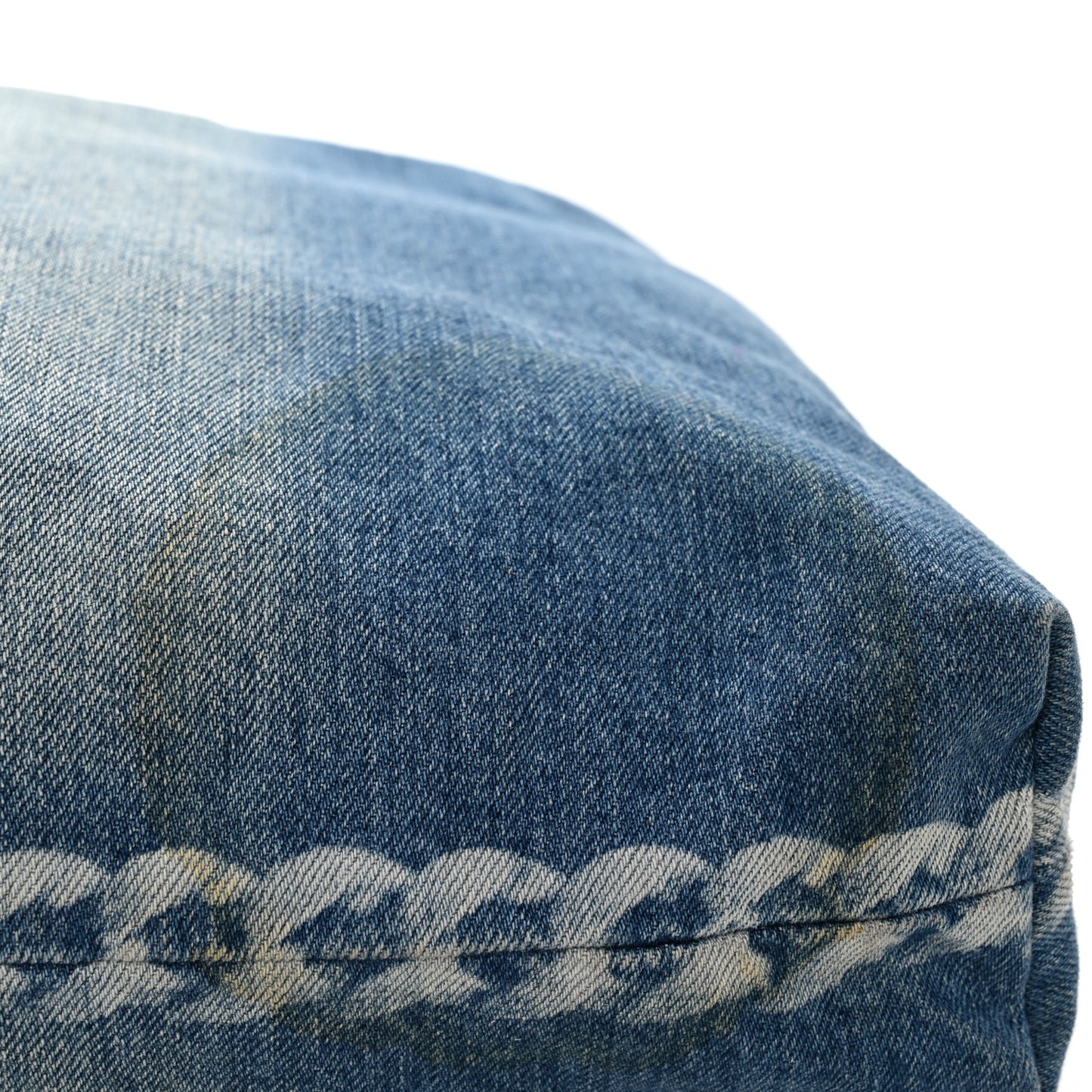 Denim Printed Shopping Bag Blue