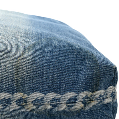 Chanel Denim Printed Shopping Bag Blue 12 of 12