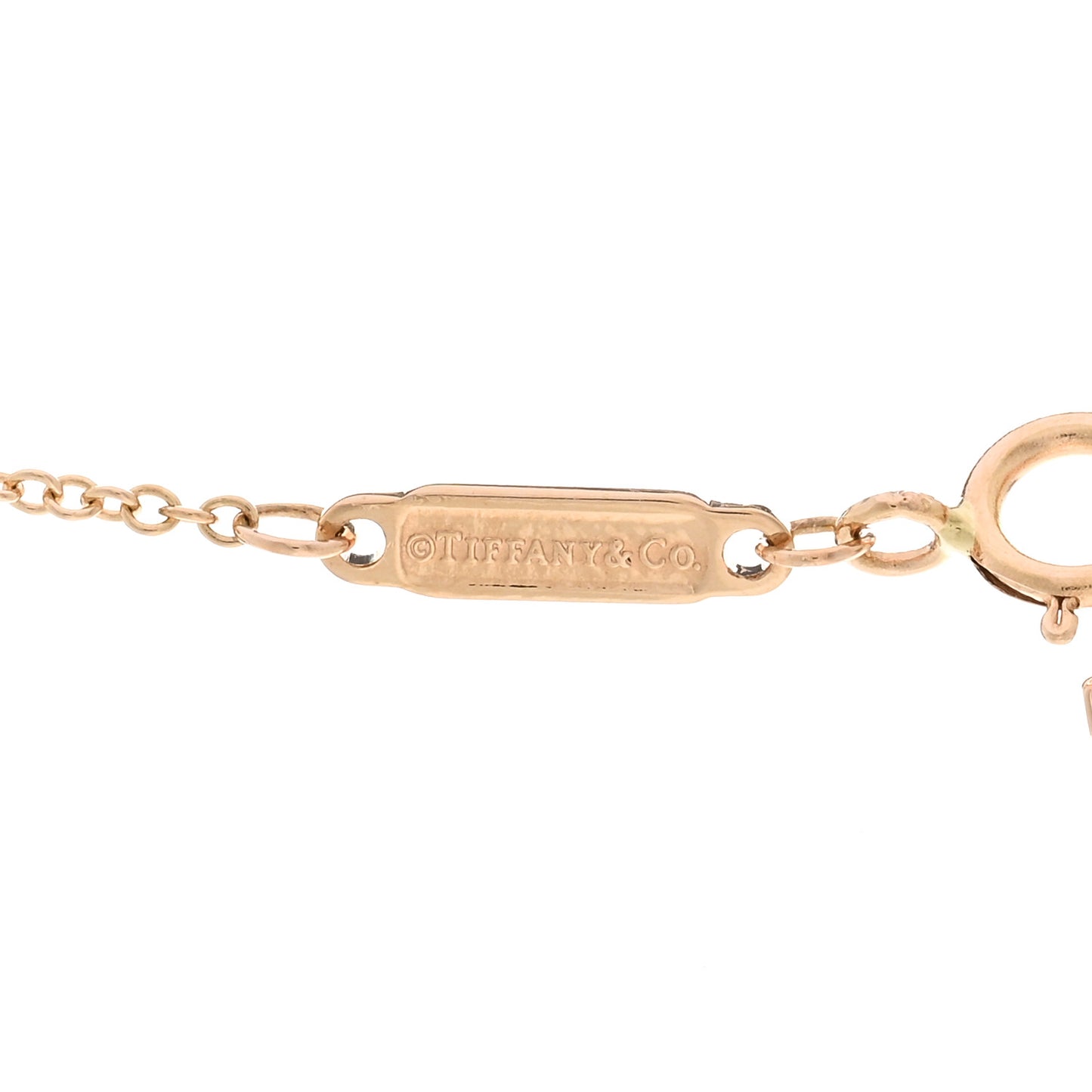 18K Rose Gold Diamond Mini T Smile Pendant Necklace