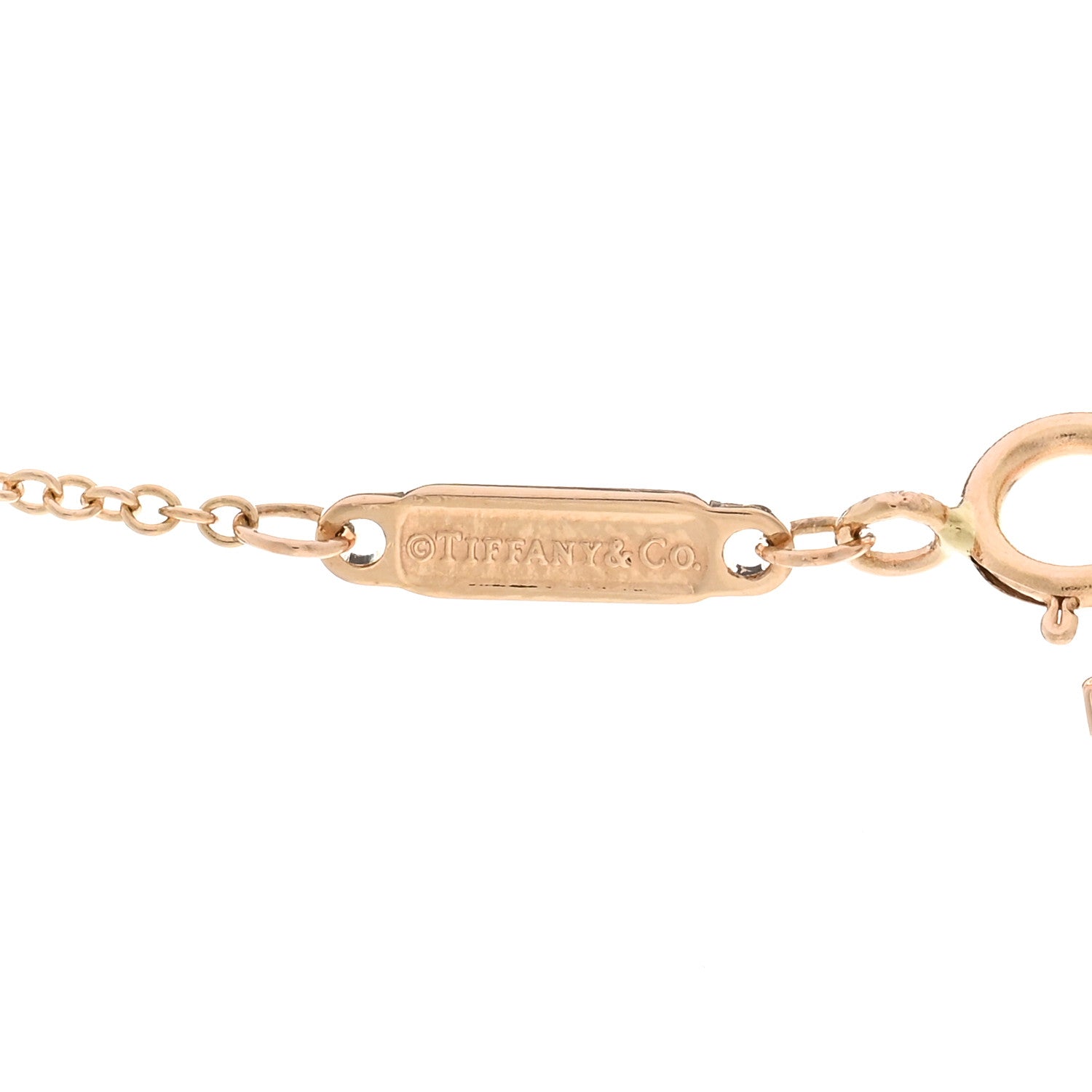 Tiffany 18K Rose Gold Diamond Mini T Smile Pendant Necklace 4 of 4