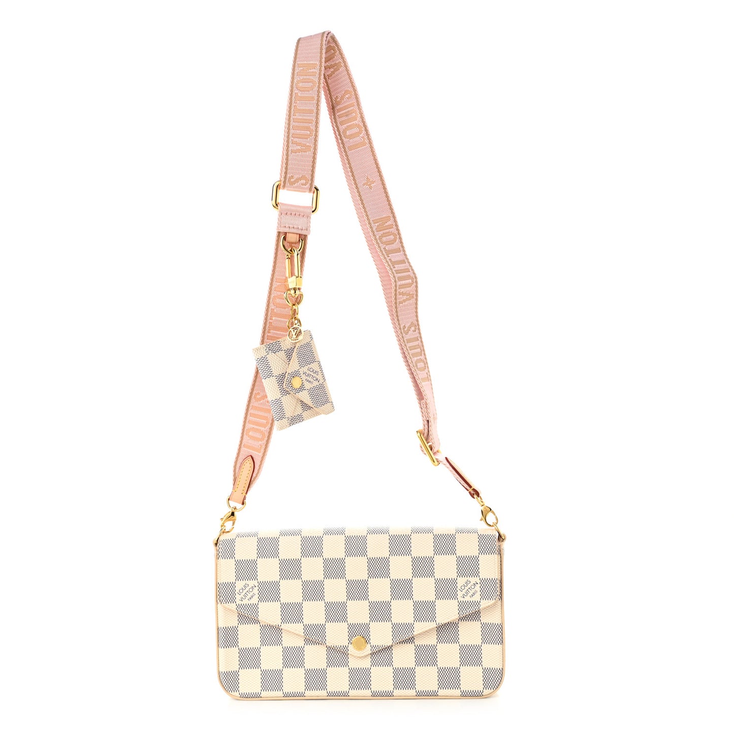 Damier Azur Felicie Strap & Go Eau de Rose