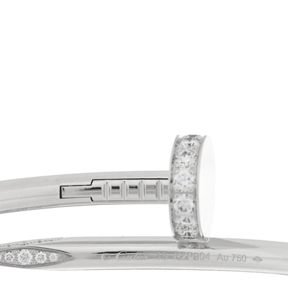 Cartier 18K White Gold Diamond Juste Un Clou Bracelet 15 3 of 5