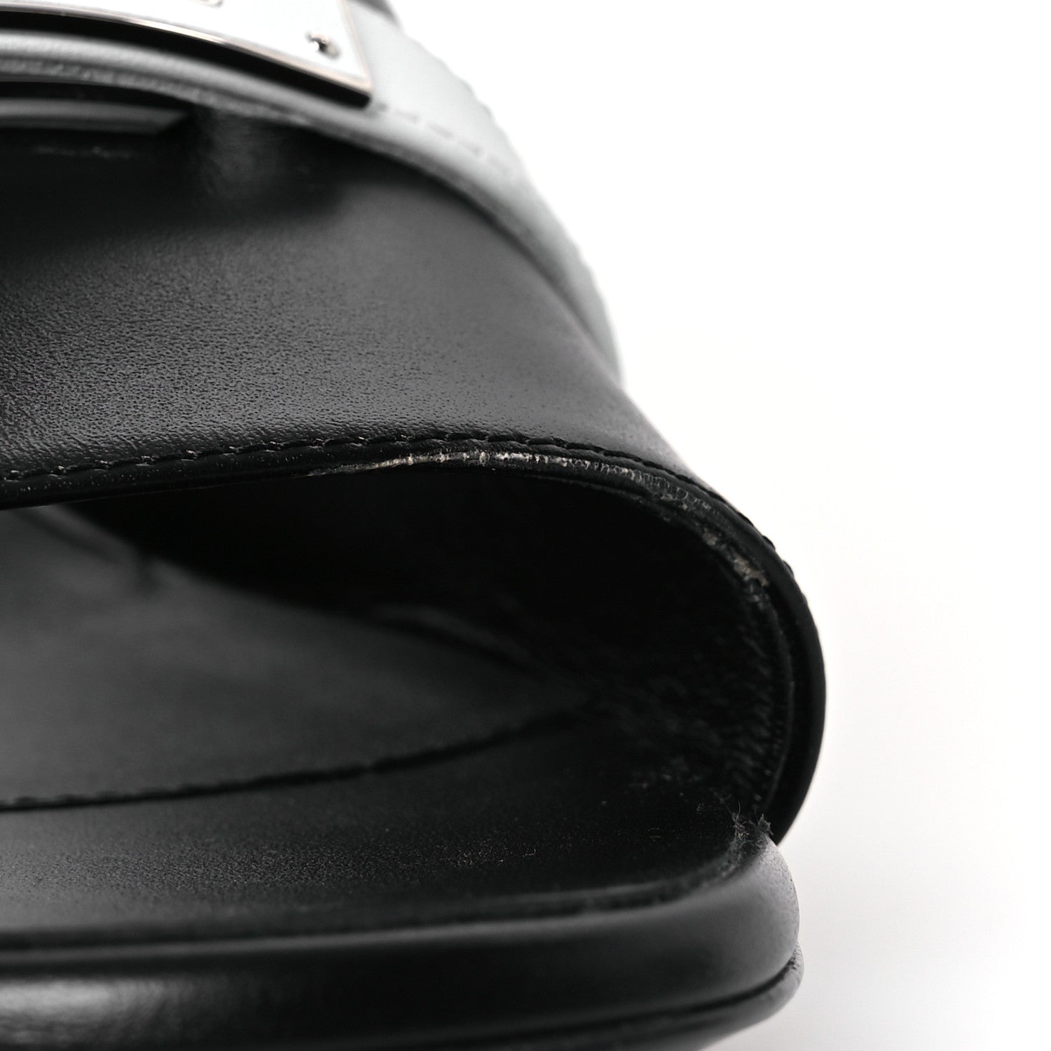 Hermes Calfskin Gigi 50 Sandals 40 White Black 13 of 14