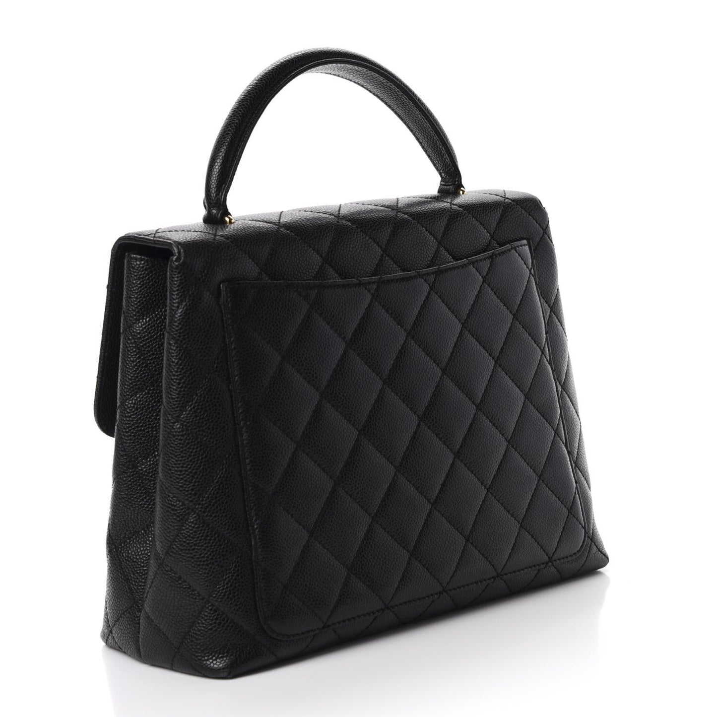 Caviar Quilted Jumbo Kelly Flap Black