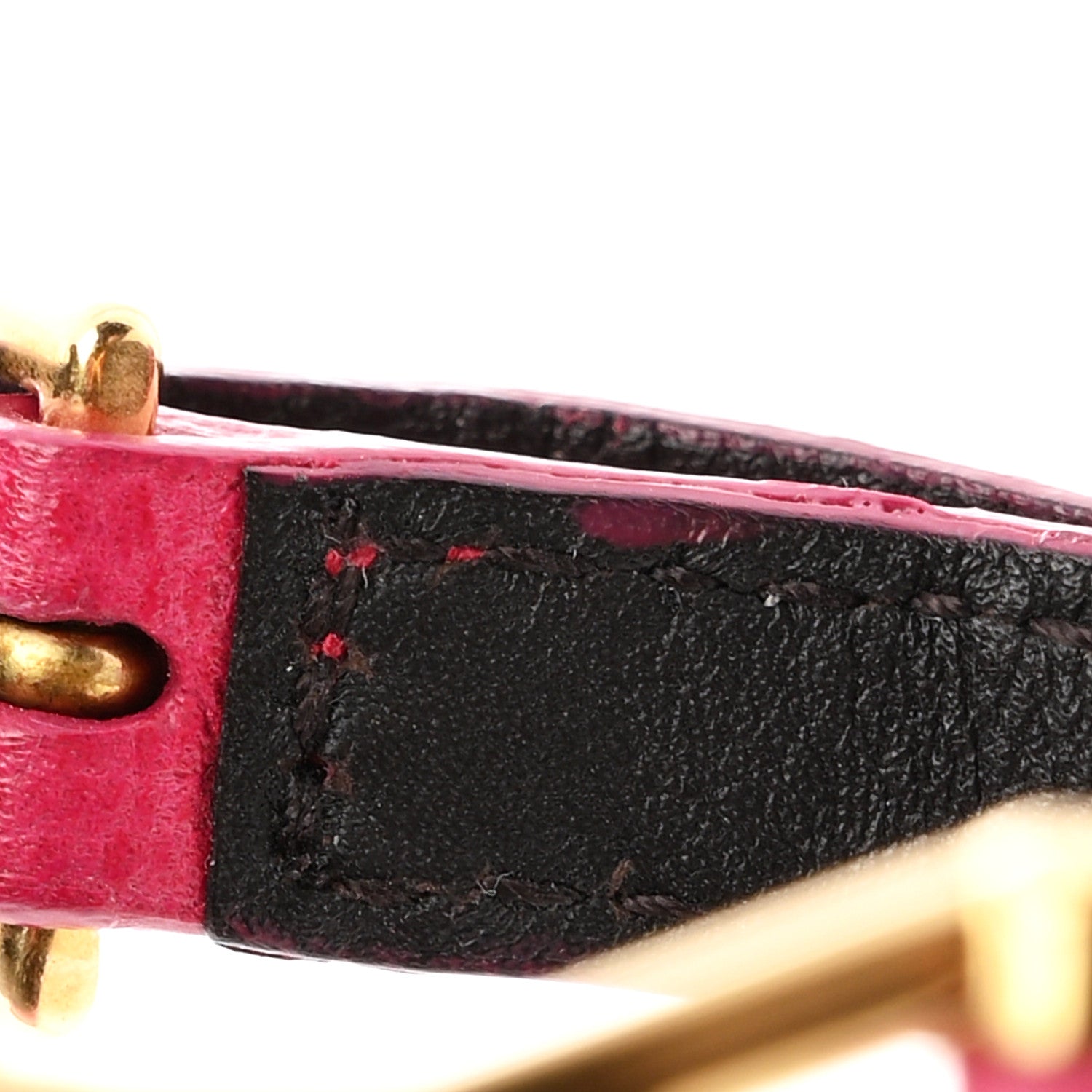Saint Laurent Chevre Double Wrap Bracelet Fuchsia 4 of 5