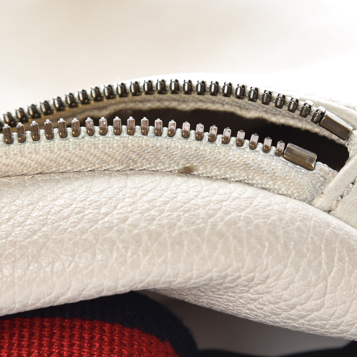 Grained Calfskin Logo Belt Bag White