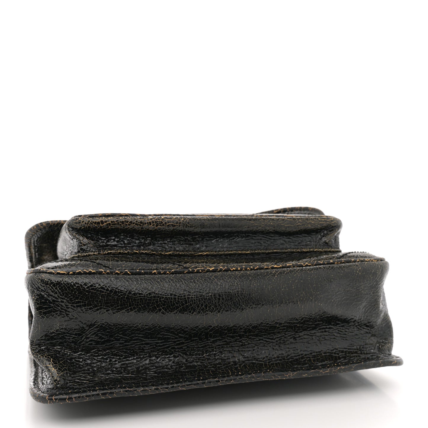 Crinkled Calfskin Matelasse Monogram Medium Niki Chain Satchel Black Ocra