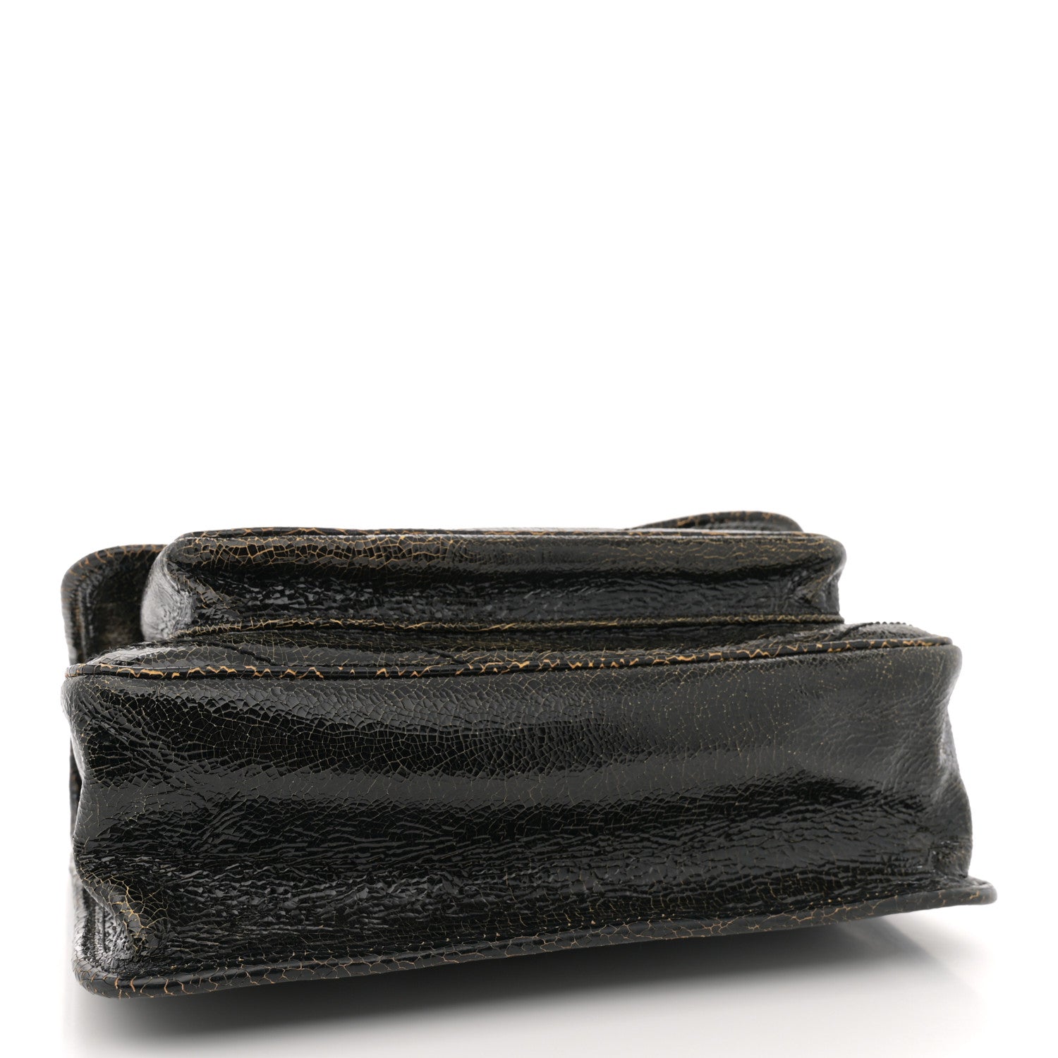 Saint Laurent Crinkled Calfskin Matelasse Monogram Medium Niki Chain Satchel Black Ocra 4 of 11