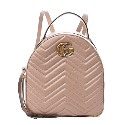 Gucci Calfskin Matelasse GG Marmont Backpack Porcelain Rose 1 of 11