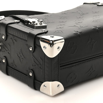 Louis Vuitton Calfskin Debossed Monogram Side Trunk Black 8 of 10